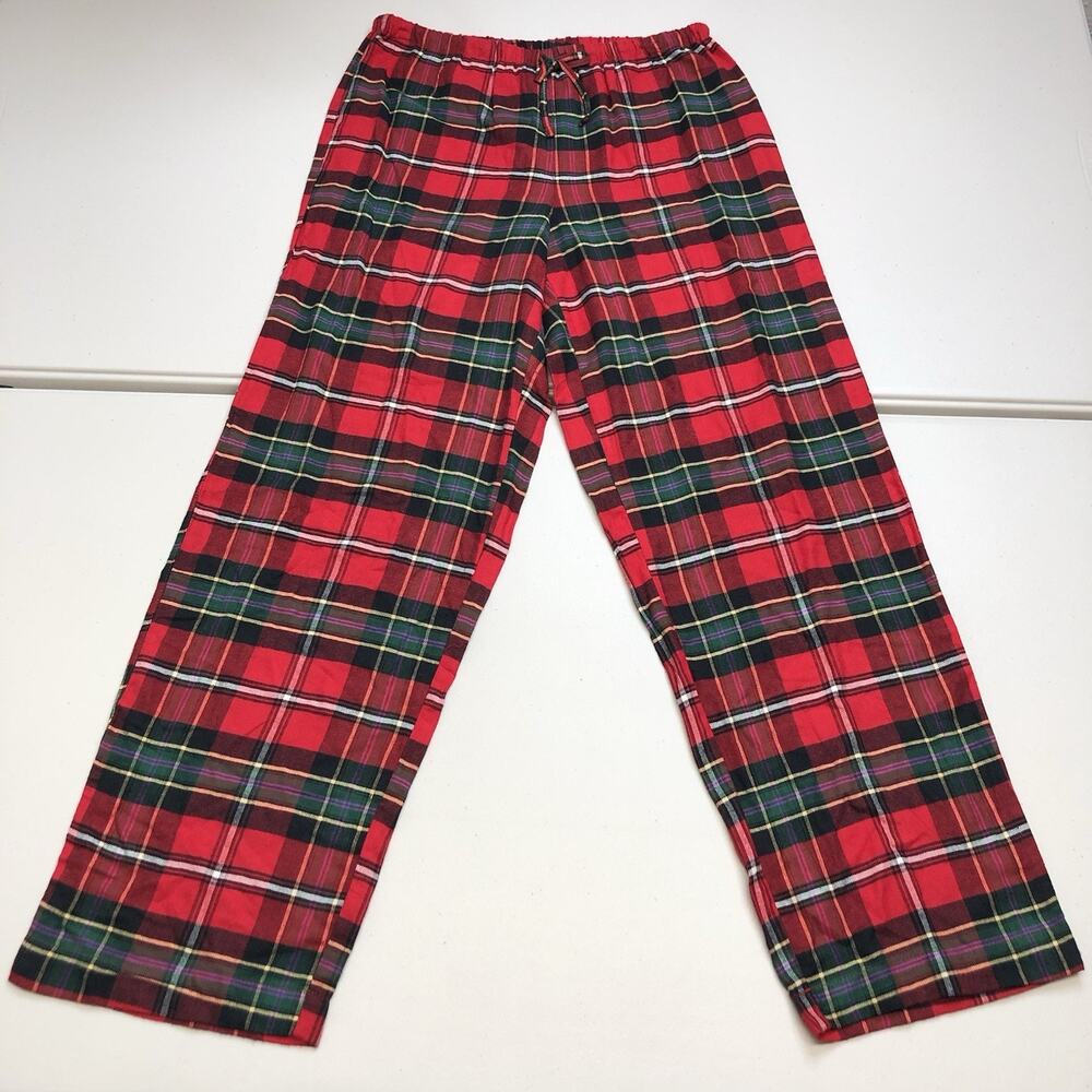 Lauren Ralph Lauren Womens Plaid Pajama Set SIZE SMALL Red Button Up Long Sleeve - Picture 11 of 16